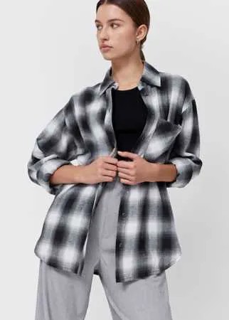 Stradivarius Рубашка В Клетку Черный Xs