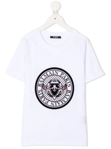 Balmain Kids футболка с короткими рукавами и логотипом