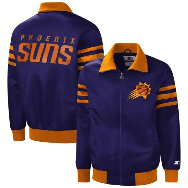 Мужская фиолетовая университетская куртка с молнией во всю длину Phoenix Suns The Captain II Starter