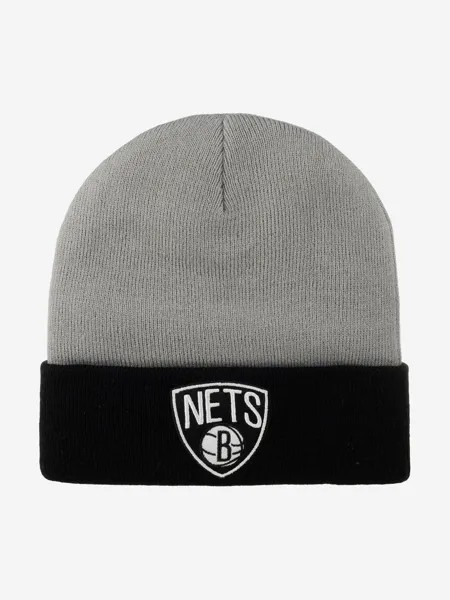 Шапка с отворотом MITCHELL NESS MN-NBA-EU174-BRONET-GRY Brooklyn Nets NBA (серый), Серый