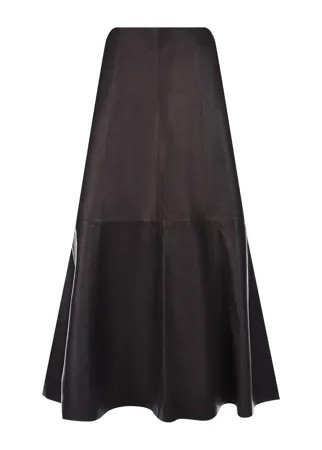 Черная кожаная юбка Parosh