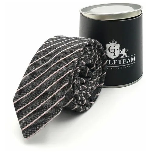 Галстук GENTLETEAM, узкий, в полоску, для мужчин, коричневый, черный