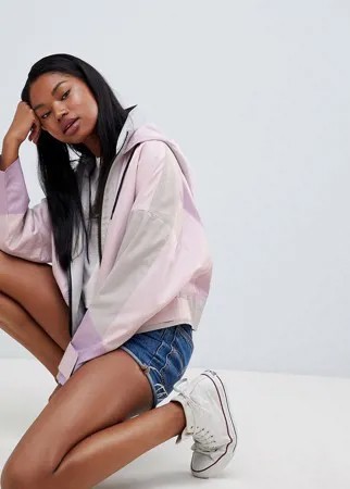 Дождевик колор блок ASOS DESIGN-Розовый