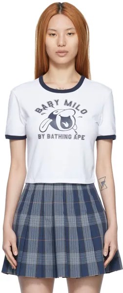 Белая футболка с отделкой Baby Milo BAPE
