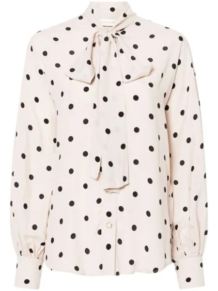 ZIMMERMANN рубашка Batwing в горох, нейтральный цвет