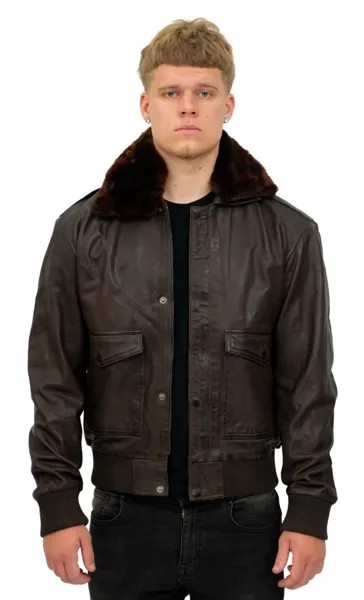 Коричневая кожаная куртка-бомбер Air Force A2-Сан-Паулу Infinity Leather, коричневый