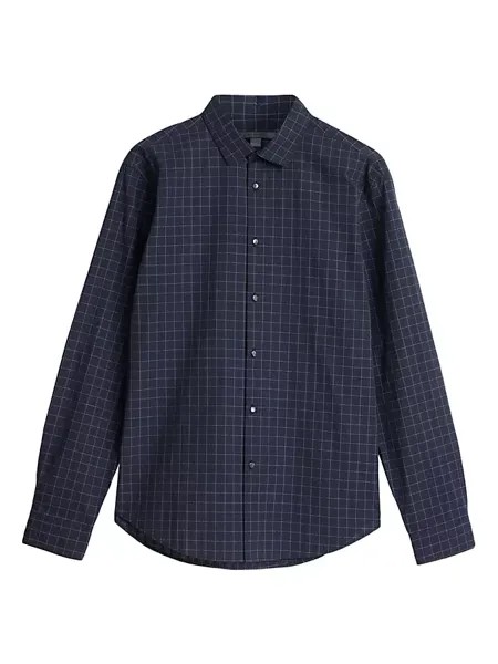 Рубашка узкого кроя в клетку Dyer John Varvatos, цвет ink blue