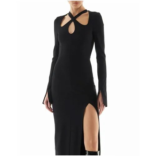 Платье Sorelle, вечернее, прилегающее, макси, открытая спина, размер XS, черный