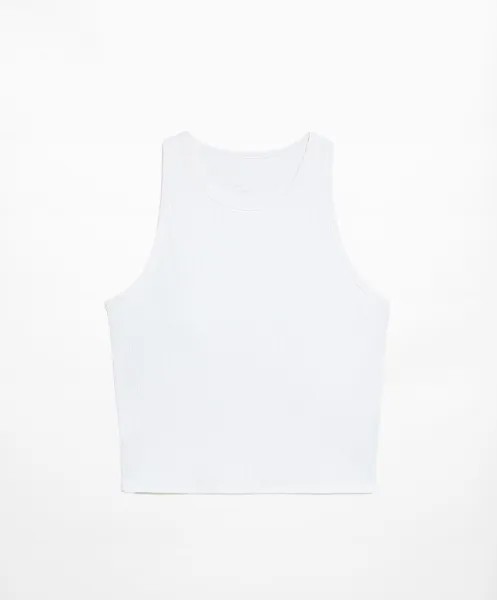 Топ Oysho Rib Comfortlux Tank, белый