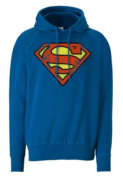 Толстовка Logoshirt Kapuzenpullover DC Superman Logo, синий