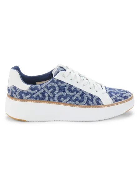 Кроссовки Grandpro Topspin на платформе с монограммой Cole Haan, цвет Blue Multicolor