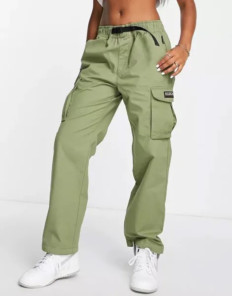 Napapijri Твердые брюки карго в стиле оверсайз цвета хаки