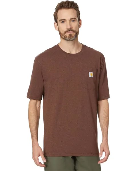 Футболка Carhartt Loose Fit Heavyweight Short-Sleeve Pocket, цвет Mocha Heather
