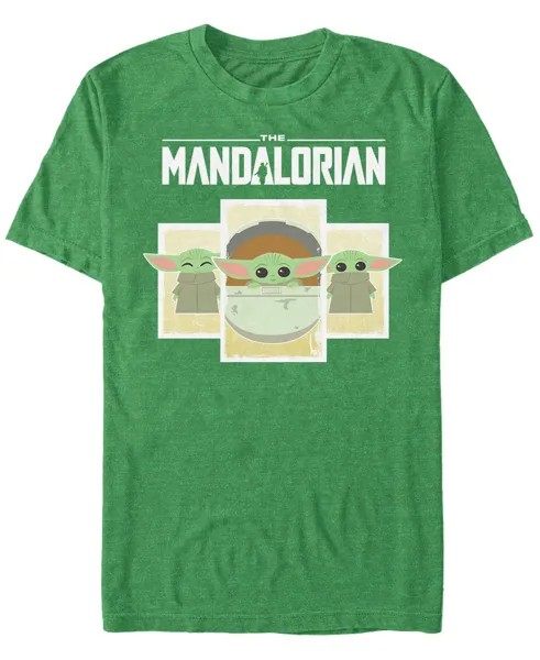 Звездные войны the mandalorian the child cartoon panels короткий рукав мужская футболка Fifth Sun, изумрудный