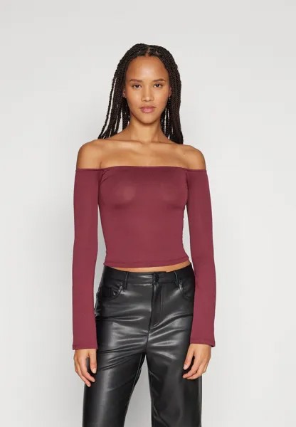 Топ с длинными рукавами Even&Odd LONGSLEEVE SHOULDER DROP, бордовый
