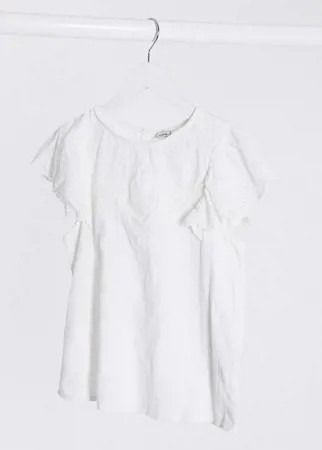 Белая блузка с вышивкой ришелье Pimkie-Белый
