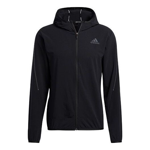 Куртка облегающая сухая спортивная куртка с капюшоном Adidas, черный
