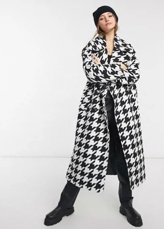 Черно-белое пальто в стиле oversized ASOS DESIGN-Многоцветный