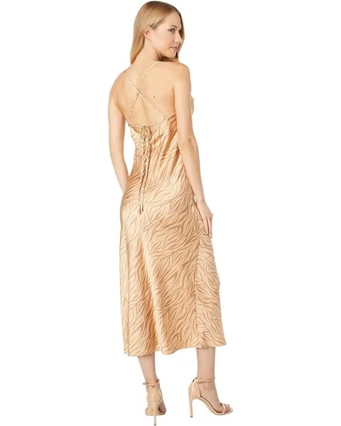 Платье Lost + Wander Run Wild Cowl Dress, цвет Neutral Zebra Print