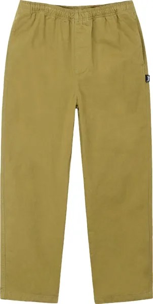 Брюки Stussy Brushed Beach Pant 'Bright Olive', зеленый