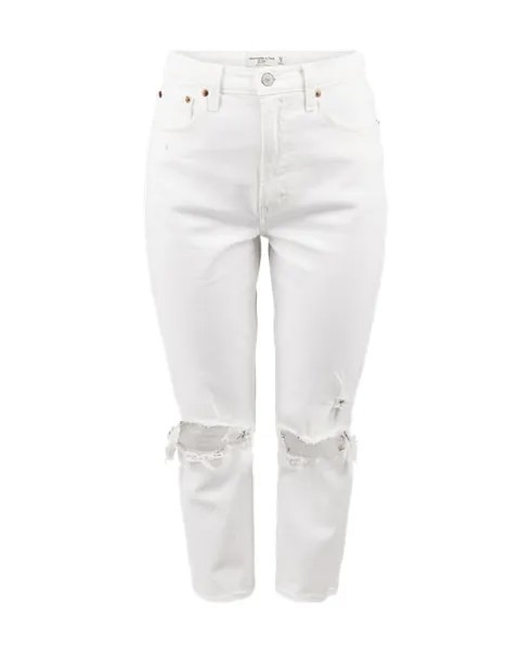 Разрушенные джинсы Abercrombie & Fitch, белый