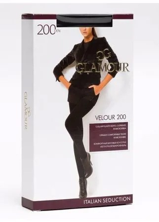 Колготки Glamour Velour 200, 200 den, размер 2, черный