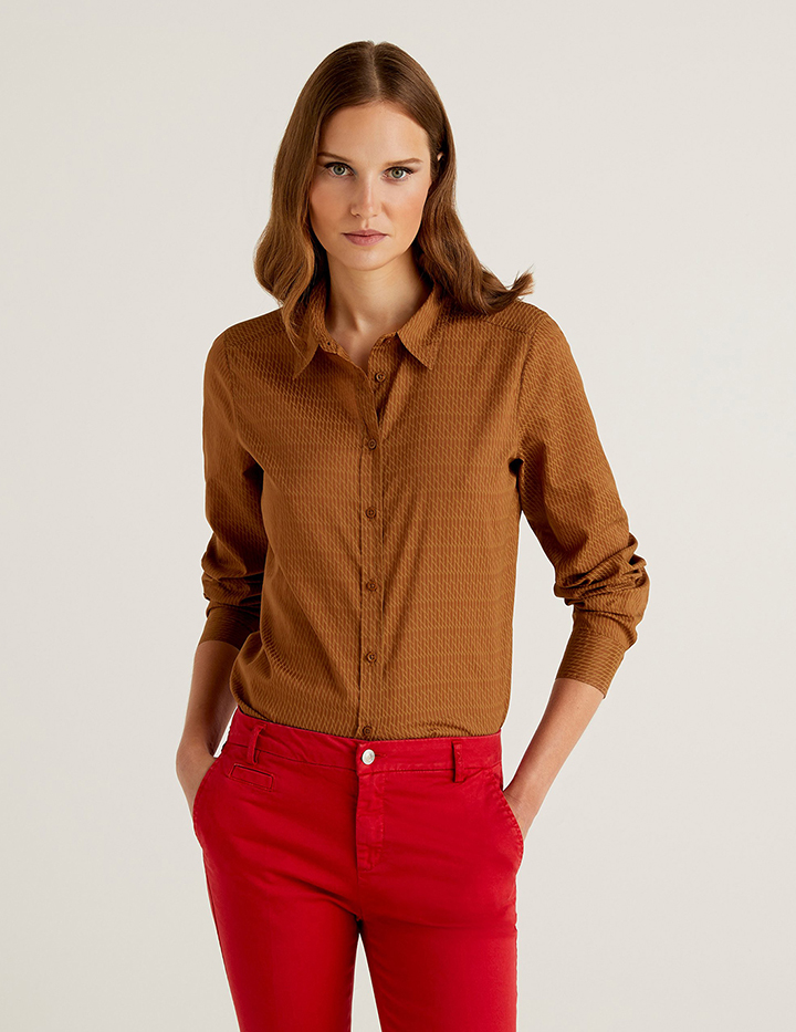 Рубашка женская United Colors of Benetton 21A_5OA95Q8U4 разноцветная XS
