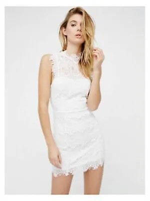 Женское белое вечернее платье с вырезом выше колена FREE PEOPLE Размер: L