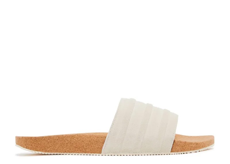 Кроссовки adidas Adilette Premium Slides 'Cork Pack - Wonder White', кремовый