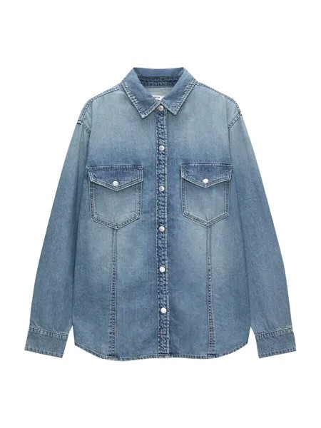 Межсезонная куртка Pull&Bear, синий джинсовый