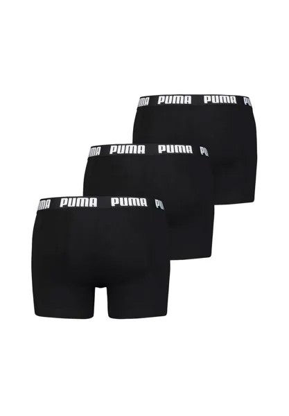Мужские боксеры, 3 шт. - повседневные боксеры, хлопок стрейч, однотонные PUMA, черный