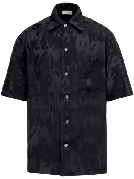 Alexander McQueen рубашка с короткими рукавами и логотипом, черный