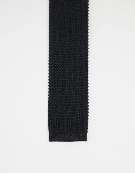 Черный однотонный вязаный галстук French Connection