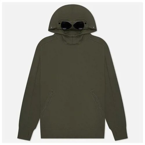 Мужская толстовка C.P. Company Goggle Hoodie Diagonal Raised Fleece зелёный, Размер XXXL
