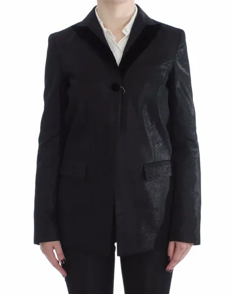 EXTE Блейзер Куртка Костюм Пальто Черный Женский на одной пуговице IT42 / US8 / M Рекомендуемая розничная цена 700 долларов США