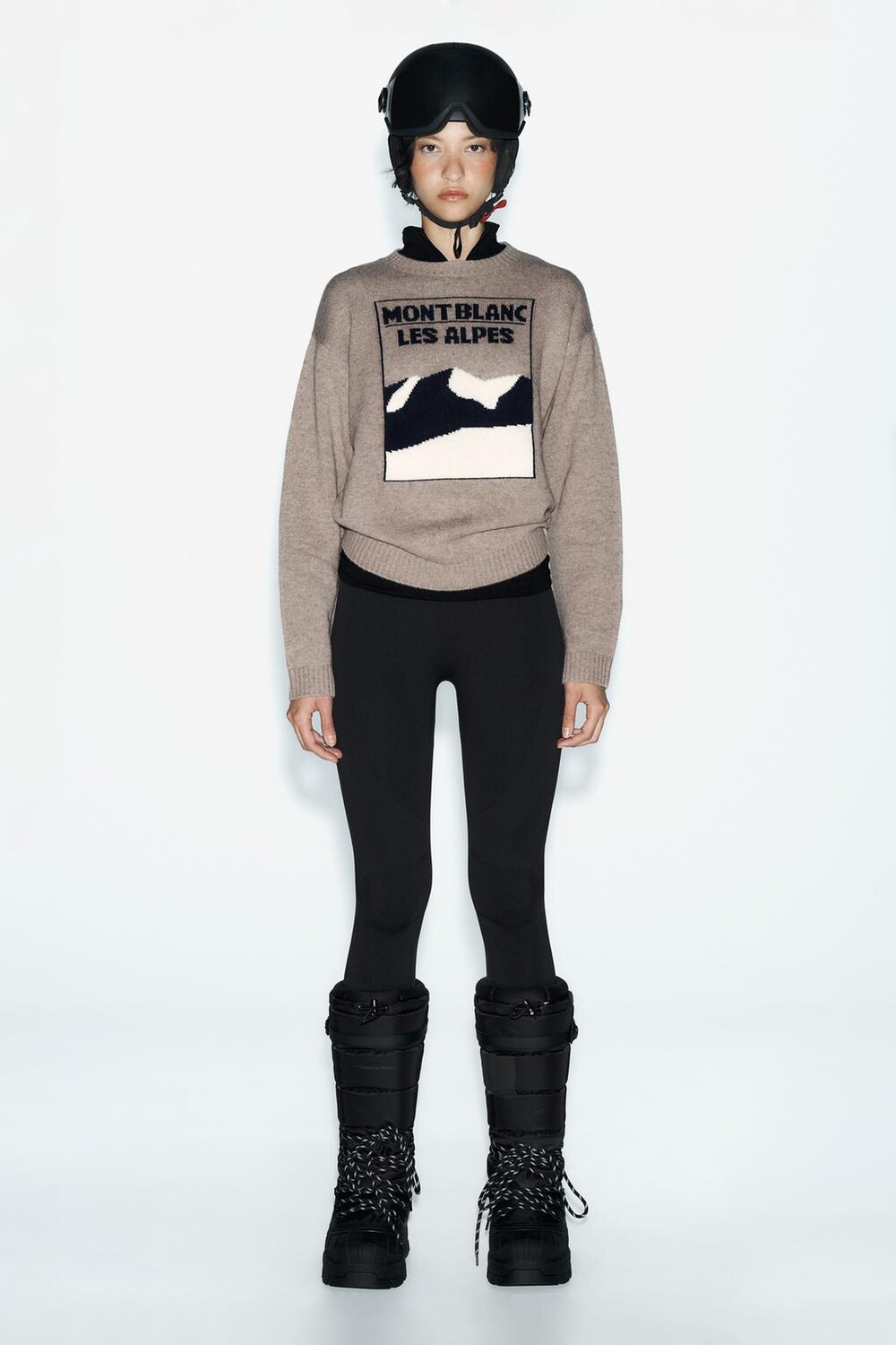 Джемпер из коллекции ski из шерсти и кашемира ZARA, коричневый/серо-коричневый
