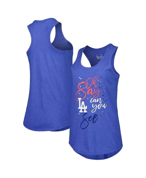 Женская майка Royal Los Angeles Dodgers Americana Tri-Blend Racerback Touch