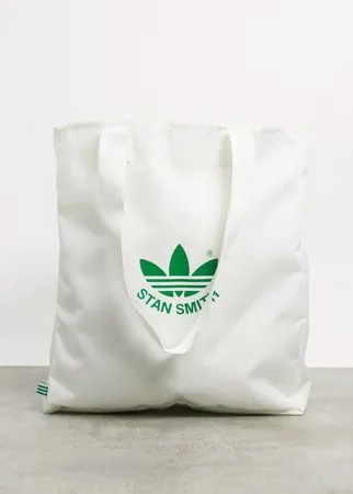 Белая сумка-тоут с принтом логотипа Stan Smith adidas Originals-Белый
