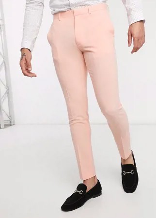 Супероблегающие эластичные брюки персикового цвета ASOS DESIGN-Розовый