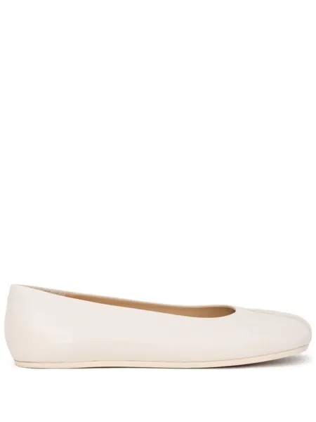 MM6 Maison Margiela балетки с декоративной строчкой, нейтральный цвет