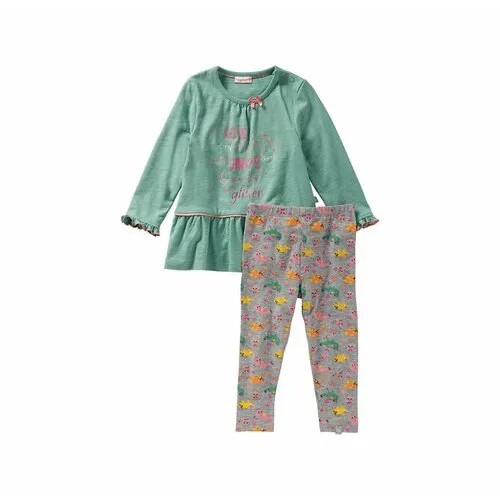 Комплект одежды   для девочек, лонгслив и легинсы, повседневный стиль, размер 80/9-12 месяцев, зеленый