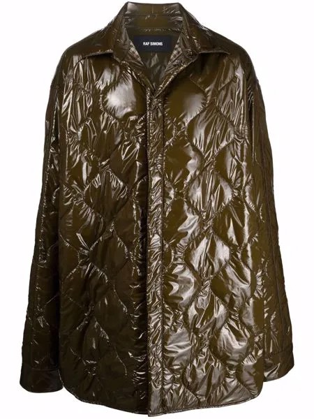 Raf Simons стеганое пальто на молнии