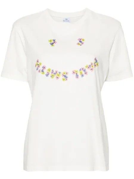 PS Paul Smith футболка с принтом Floral Happy, белый