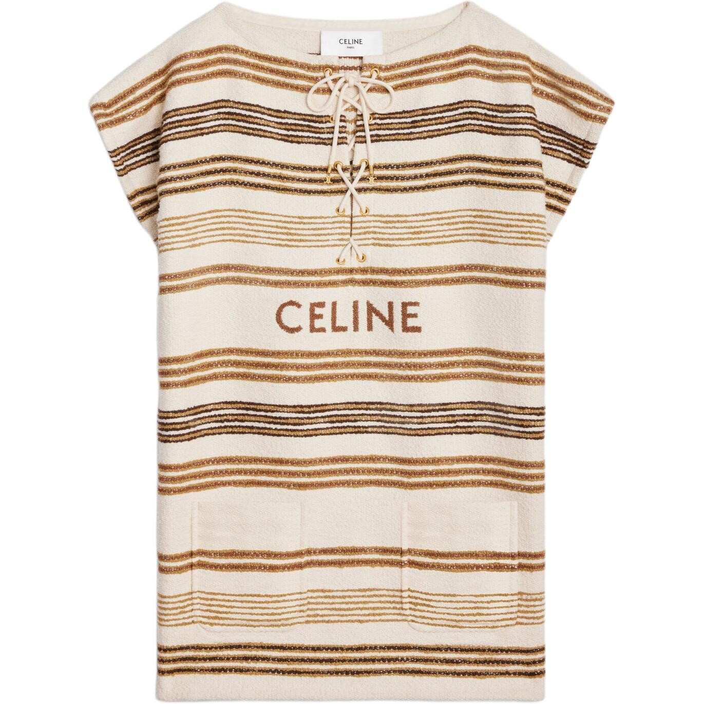 Платье с короткими рукавами женское оливковое Celine