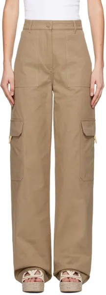 Бежевые брюки карго с карманами Valentino