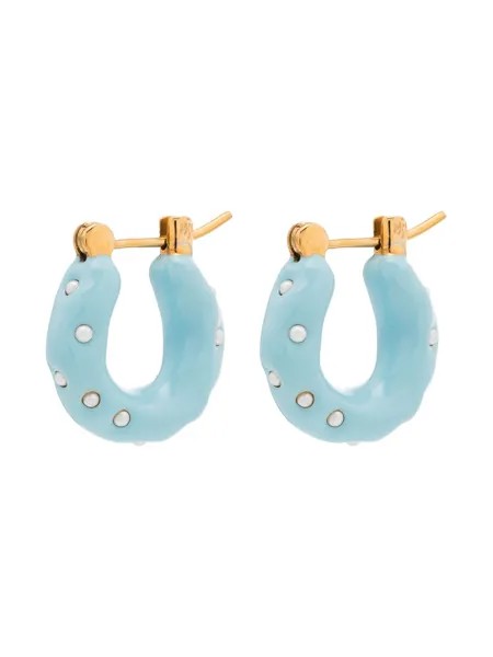 Joanna Laura Constantine Waves pearl-embellished hoop earrings