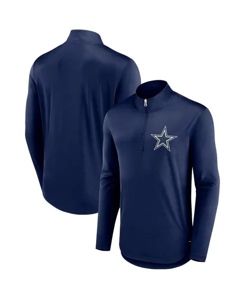 Мужская брендовая темно-синяя футболка с молнией четверти Dallas Cowboys Tough Minded Fanatics