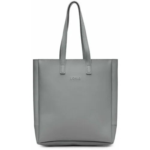 Сумка  тоут LOKIS LK4eco_babygrayzip повседневная, вмещает А4, внутренний карман, серый