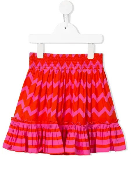 Stella McCartney Kids юбка с оборками и узором зигзаг
