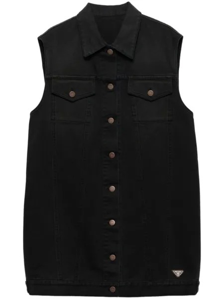 Prada джинсовое платье мини, черный